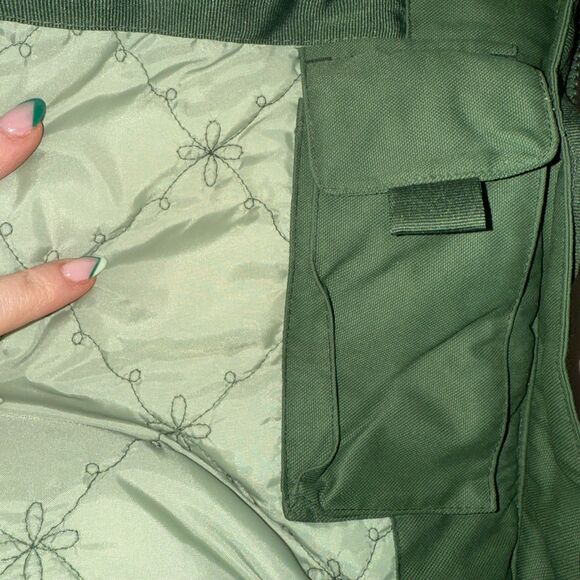 LL Bean Women's Gore-Tex Goose Down Hooded Fur Parka Coat - Forest Green XL - Picture 11 of 16